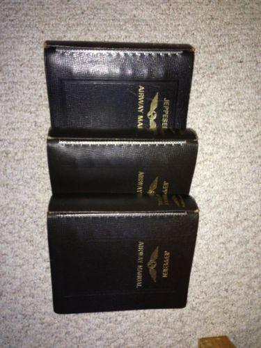 Vintage jeppesen 2" leather 7-ring airway manual binder