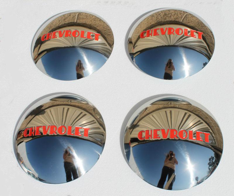 1946 47 48 49 50 51 52 53 chevy 3/4 & 1 ton truck hubcaps stainless steel 4 pc