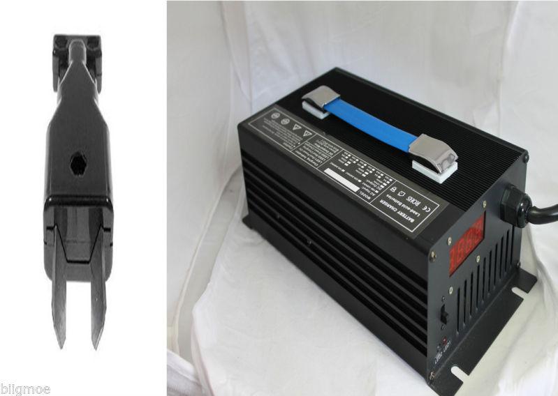 New 48v yamaha golf cart charger battery 15a forklift 48 volt 15 amp crows foot