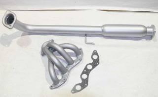 Obx header 01-05 honda civic ex 1.7l manifold silver