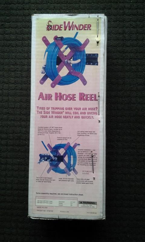 "new in box"  side winder air hose reel 