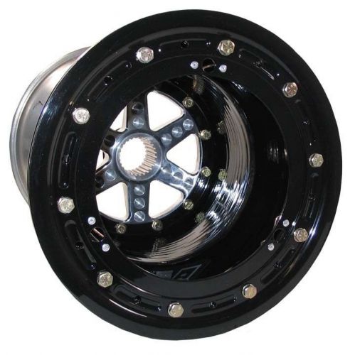 Keizer aluminum wheel,31 spline w/wheel center,midget,13x10,2&#034;,beadlock,black