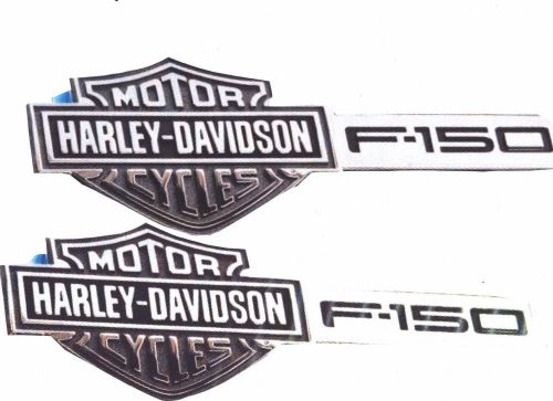 New nos ford harley davidson emblems 6l3z-16720-aa 6l3z-16720-ab mint condition