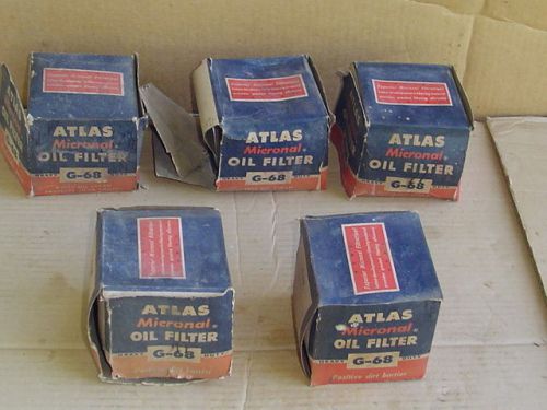 Lot of 5 vintage era atlas oil filters g-68 for 1962 chevy 4 cyl truck chevy 2