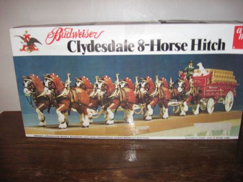 Amt   budweiser  clydesdale vintage 8 horse hitch