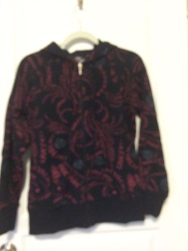 Harley-davidson women's activewear jacket hoodie medium m allover graphics rose