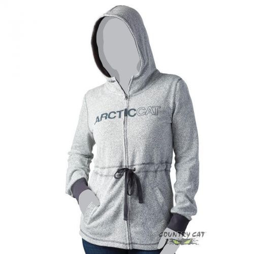 Arctic cat junior’s lounge full zip tie waist hoodie sweatshirt - gray 5263-81_