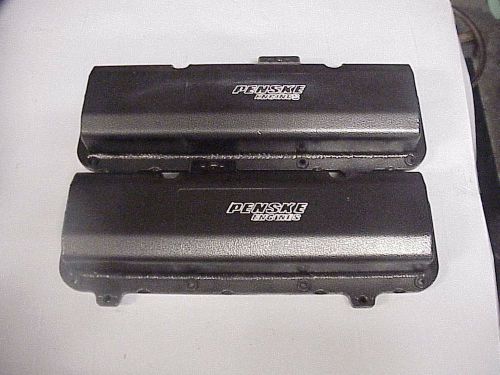 Sb ford billet aluminum valve covers engraved penske engines rare!!! nascar arca