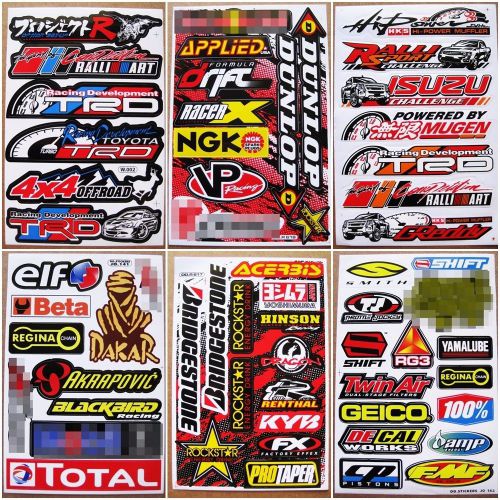 6 sh. moto-gp supercross mx1 rally dakar  motocross dirt rider car stickers .