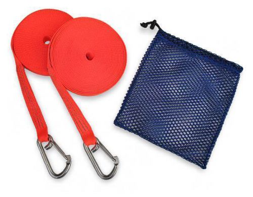 2 sailboat orange 25' jackline strap stainless steel hook