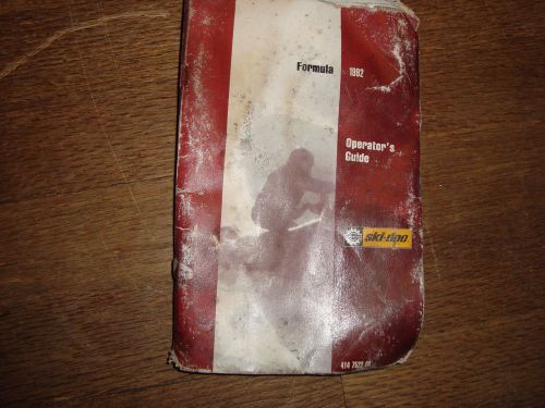 Ski doo formula snowmobile owners manual 1992