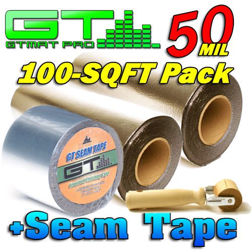 Gtmat pro 50mil 100sqft bulk pack car audio sound deadener +seamtape + roller