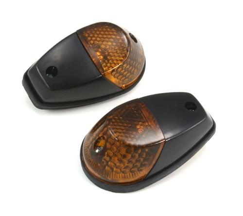 Black body smoked lens motorcycle signal flush fairing indicator