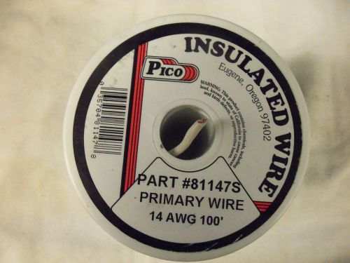 White primary wire, insulated. 14 awg. 100 feet.