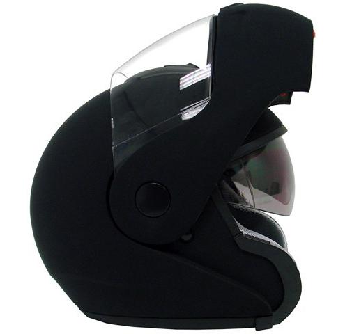 Flip up modular full face motorcycle helmet matte black dual shield sun visor~xl
