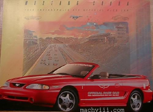 Lot of 2 ford mustang cobra indy pace car poster 1994 indianapolis 500 brickyard