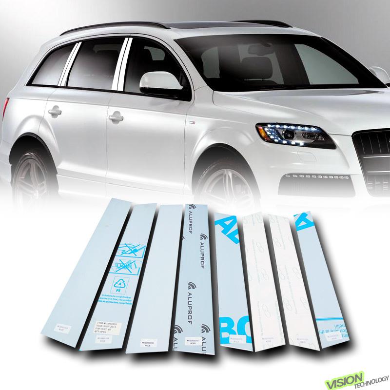8pc chrome mirror finished stainless steel door pillar post trims 07-13 audi q7