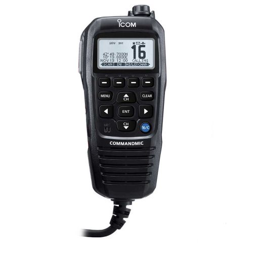Icom hm195gb commandmic iv with white backlit lcd in black