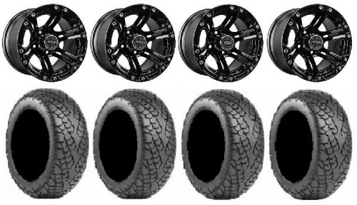 Madjax nitro black golf wheels 12&#034; 215x35-12 greensaver tires yamaha