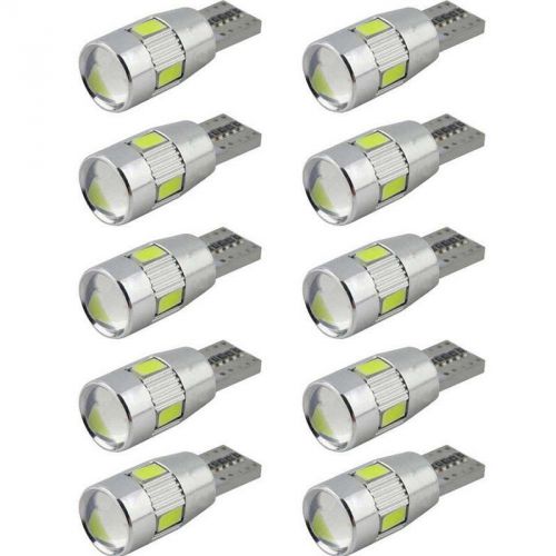 10 x canbus error free t10 194 w5w led 5630 6smd lamp bulb white/blue/red/amber