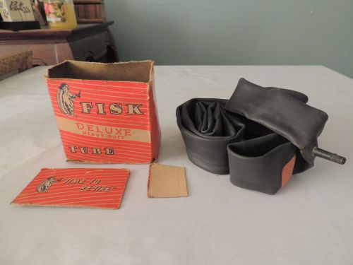 Rare vintage antique fisk rubber tire tube &amp; original box deluxe heavy duty tube