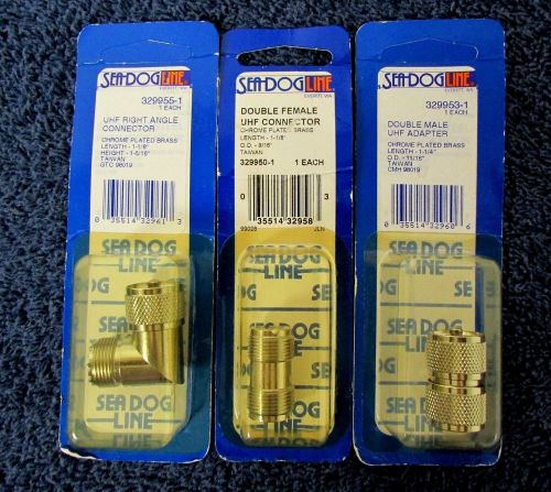 Seadog uhf adapter (3) double male, female, right angle connector assorted b3-10