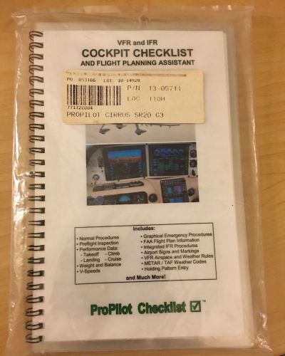 Cirrus sr20-g3 cockpit checklist vfr/ifr