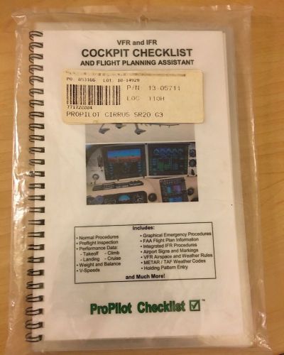 Cirrus sr20-g3 cockpit checklist vfr/ifr