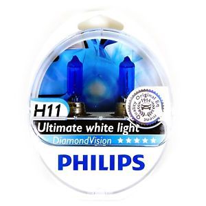 Philips - diamond vision h11 halogen hid super white 5000k (pair)