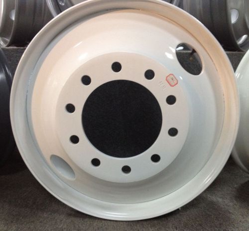 22.5x8.25 semi truck steel wheels hub pilot 10x285.75 white 1 pc