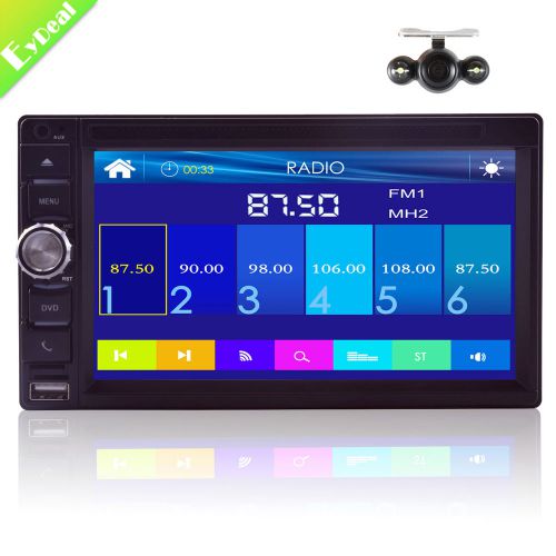 6.5" double 2din hd in dash stereo car cd dvd player bluetooth ipod sd+camera