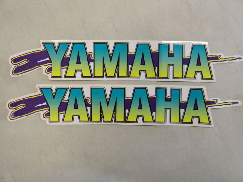 Yamaha decal pair (2) blue green yellow and purple 16 1/4&#034; x 2 3/4&#034; marine boat
