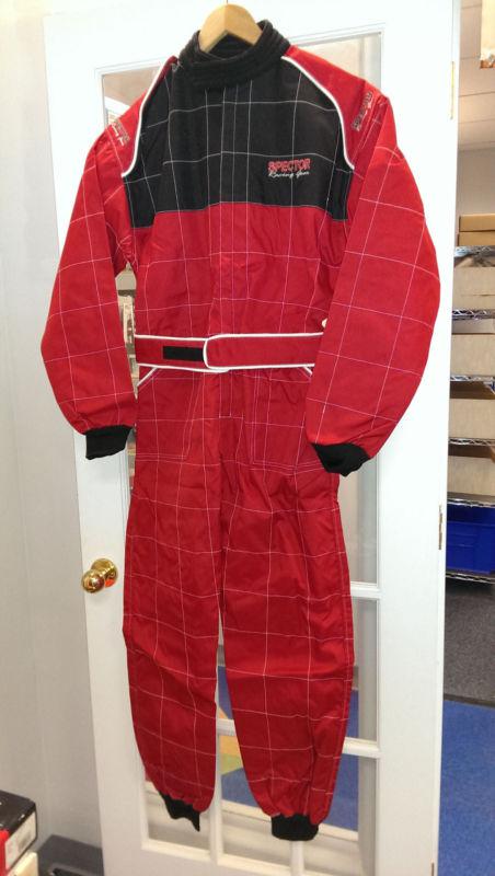 Spector kart suit, size adult medium, red/black