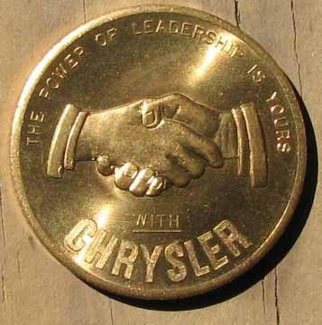 Rare large nos chrysler gold advertising medal or token 1954? #b174