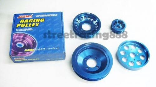Jasma underdrive crank pulley kit 4g63 lancer evo 7 8 9 aluminum light weight