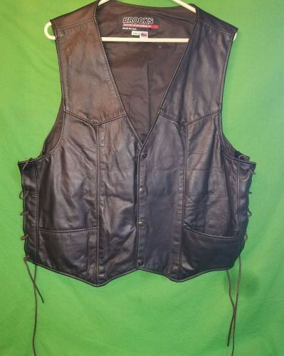 Vintage mens brooks leather sportswear motorcycle vest size large