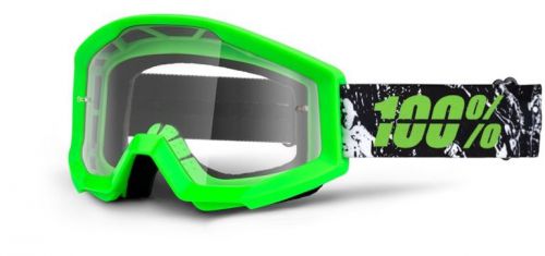 100% strata 2013 mx/offroad clear lens goggles crafty lime