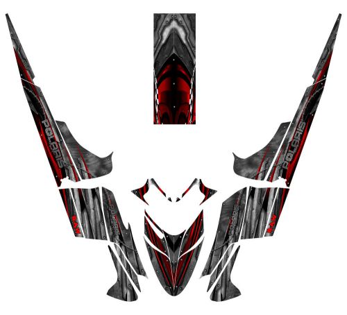 Polaris iq-rmk 600/800 snowmobile sled wrap decals metal red tunnel