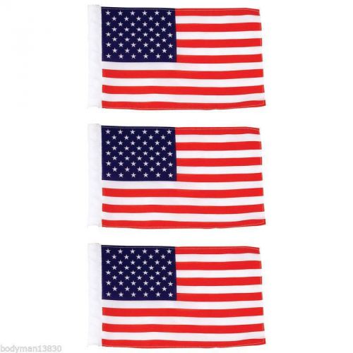 Motorcycle flagpole replacement american flags - usa - 3 pack - 6" x 9"