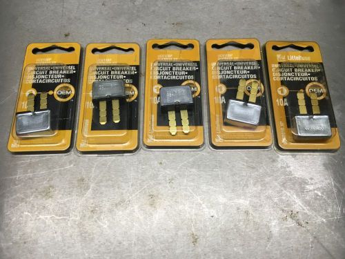 (5) littelfuse ucb10bp universal blade circuit breaker 10a auto reset 11c061716