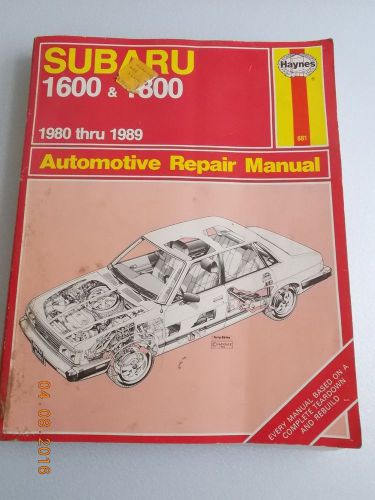 Haynes repair manual 1980 thru 1989 subaru 1600 &amp; 1800