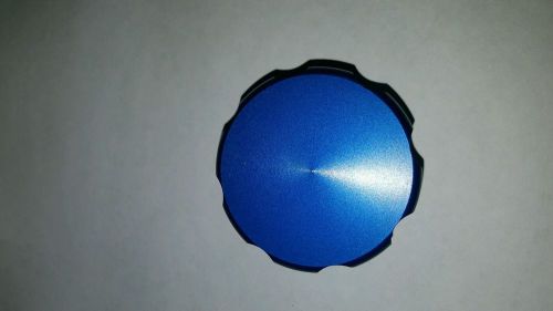Weld on gas cap aluminum scalloped blue