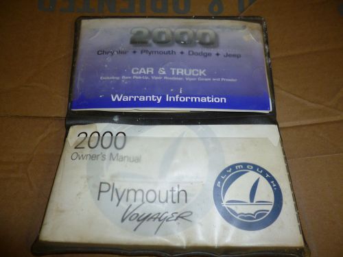 00 2000 plymouth voyager van original owners guide manual with cover