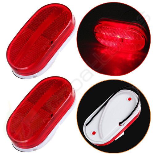 Purchase 2x Truck Red Oval 12V Side Marker Lights Clearance Lamp