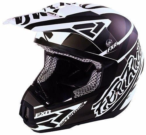 Fxr torque commando helmet snow adult large matte black/white + breath box
