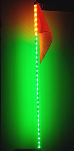 Suzuki honda kawasaki yamaha polaris 4' led atv whip flag glamis green flag new