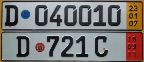 German dusseldorf license plate lot with seal intact volkswagen audi bmw zoll