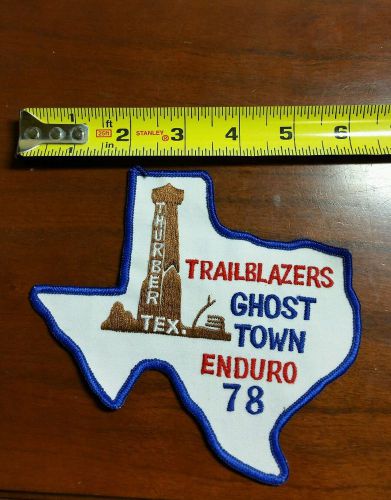 Vintage, large trailblazers ghost town enduro patch.  thurber, tx,  rare,  nos