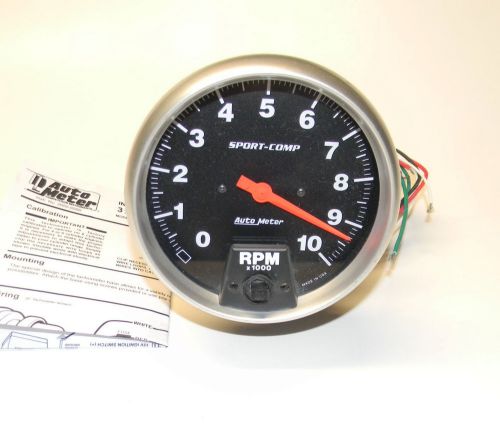 Autometer sport-comp series tachometer 0-10,000 5" diameter p/n 3990 exc cond