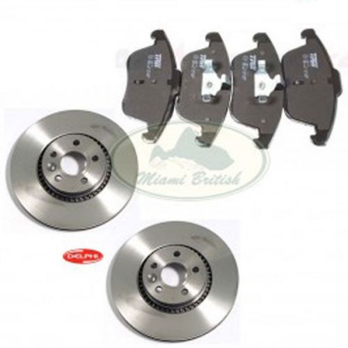 Land rover front brake rotor disc &amp; pad set lr2 lr027107 lr004936 delphi